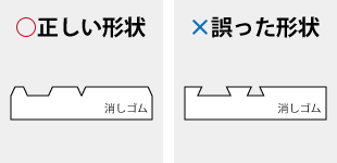 消しゴムはんこの正しい形状